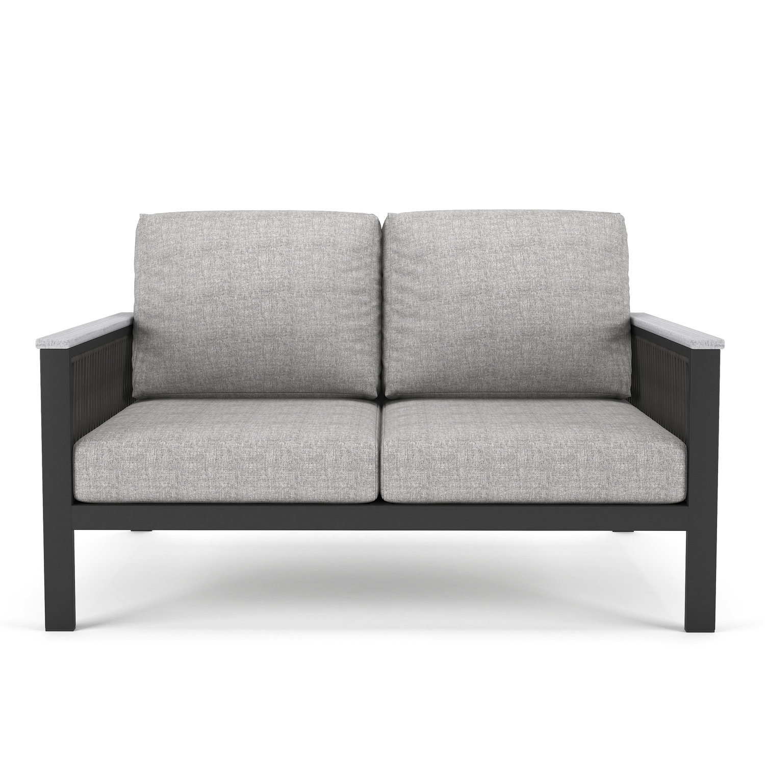 Townsend 55" Sunbrella® Patio Loveseat, Canvas Granite Sunbrella® Canvas, Gray/White