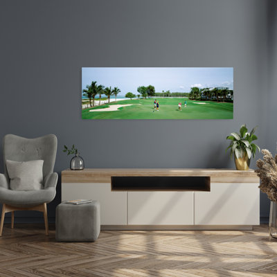 Four People Playing Golf, South Seas Plantation, Captiva Island, Florida,  Abstract Contemporary Palm Tree Landscape Tropical Wall Art