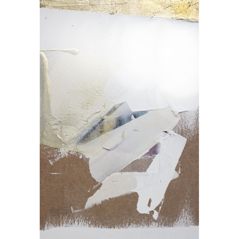 Gold Divided I - Painting, 122 cm H x 81 cm W, Black Floater Framed