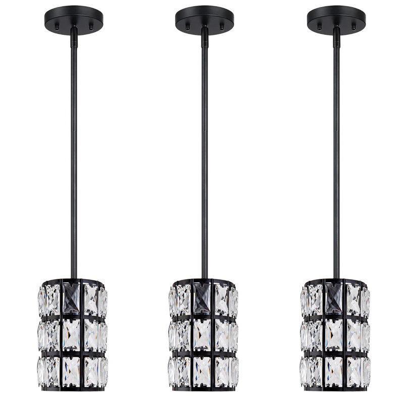 Mini luminaire suspendu moderne en cristal 3Pack