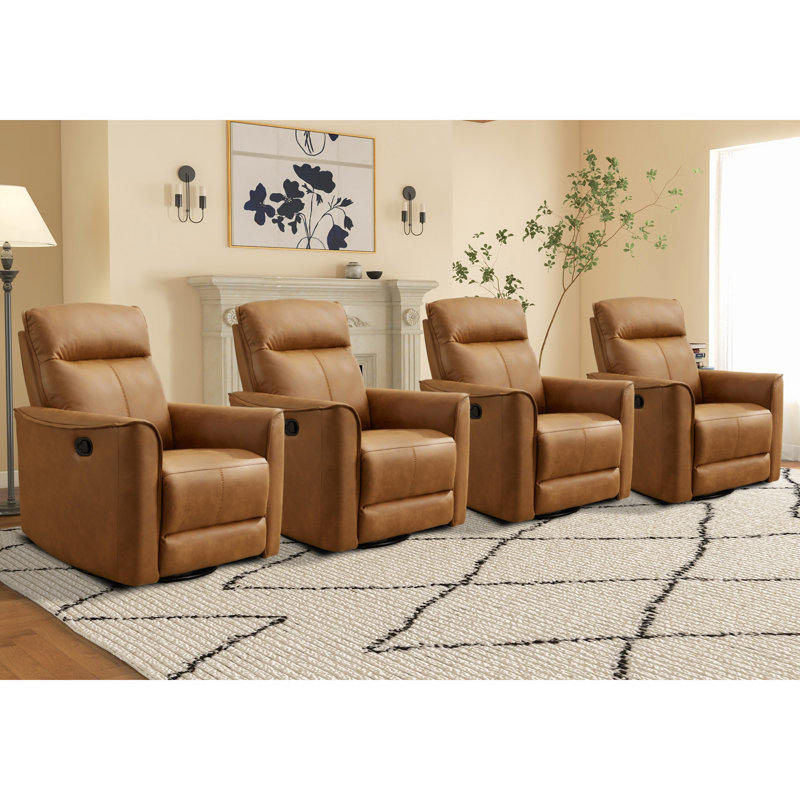 Siège de cinéma inclinable 31,5 po, Brun / microfibre / microsuède à coutures brunes