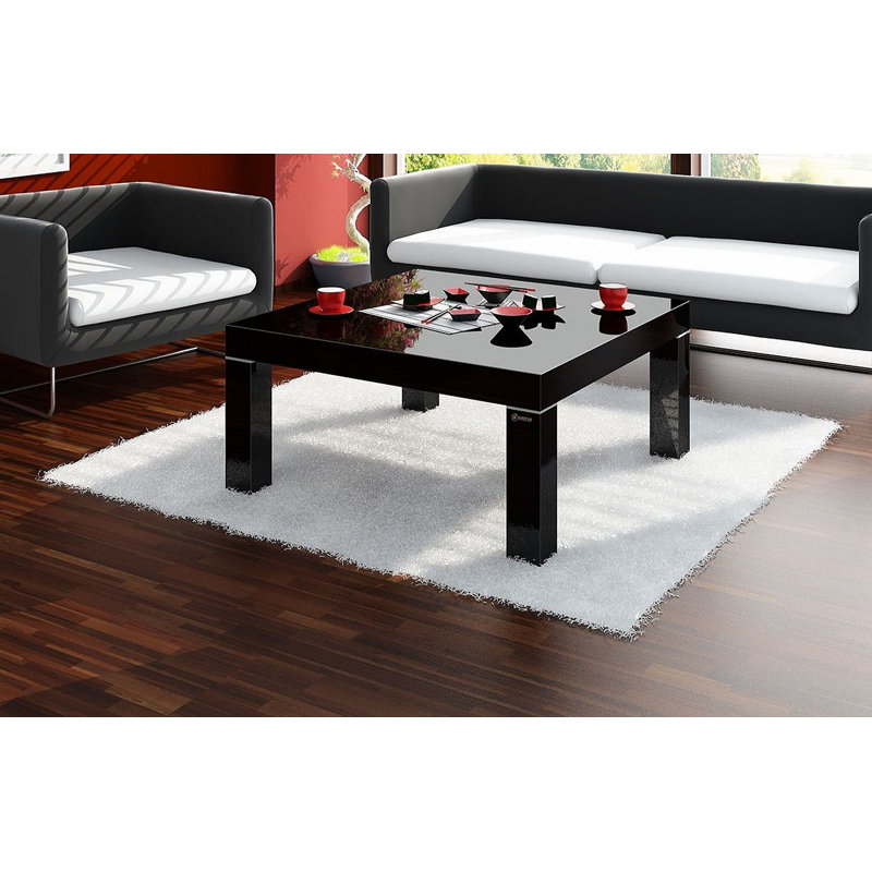 Falcone Four Leg Coffee Table, High-gloss black