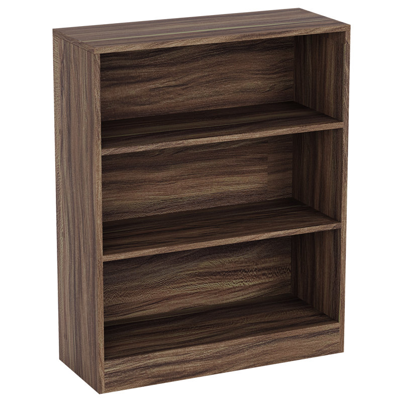 142cm H x 60cm W Standard Bookcase, (3 Shelves) 75cm H x 60cm W x 24cm D, Walnut