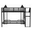 Lit superposé en métal en forme de château avec garde-robe et rangement multiple-910738930
