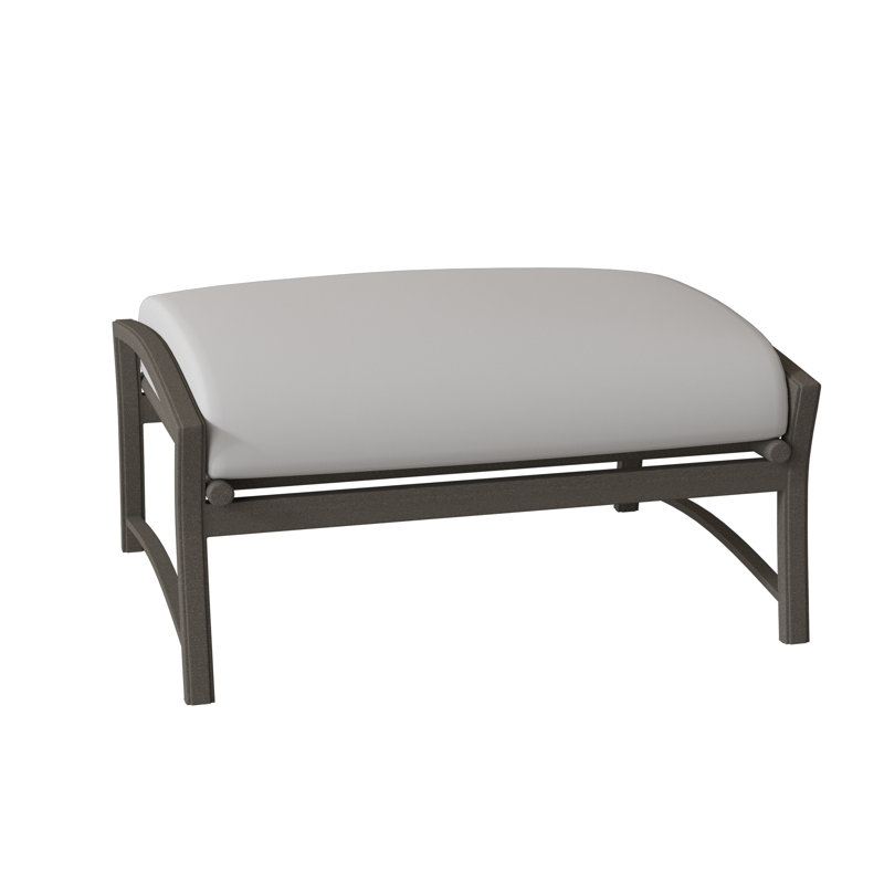 Corsica Rectangle Outdoor Sunbrella® Ottoman Patio Ottoman, Bogota, Graphite