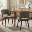 Ensemble de 2 chaises d'appoint en chenille rembourrées avec pieds en bois massif pour salle à manger-263598824