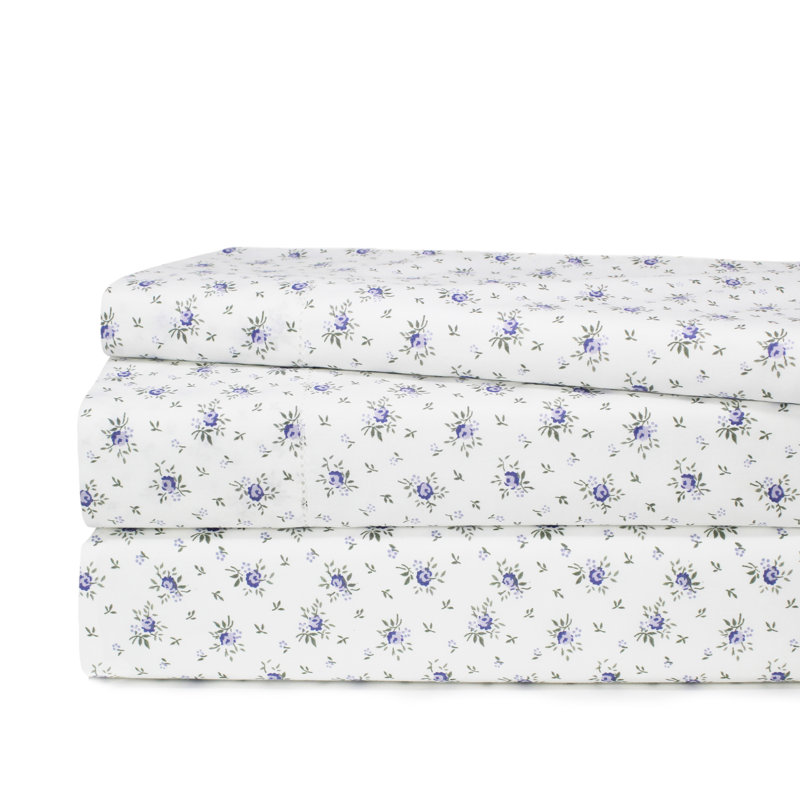 Ensemble de draps en percale 100% coton 200 fils Selma, Double, Mauve