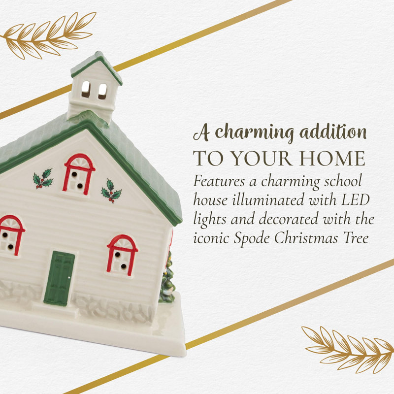 Spode Christmas Tree Led School House 5.5"