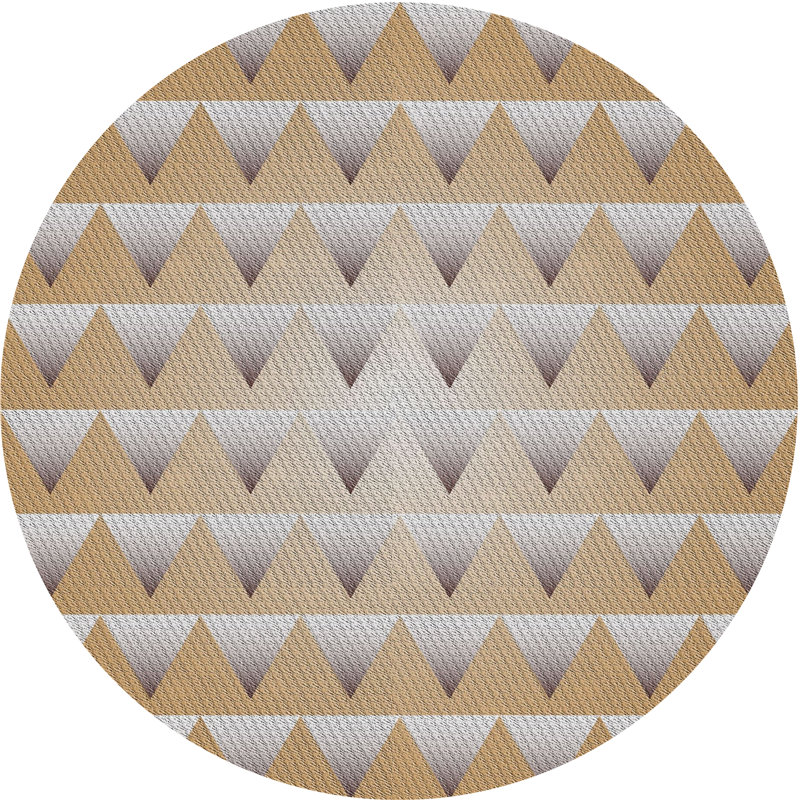 Geometric Indoor Rug, Round 3'