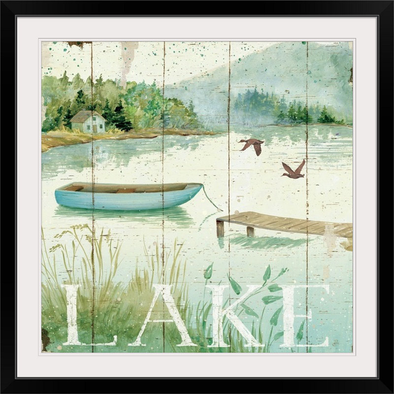 « ii », reproduction d’impression sur brissonnet, Lakeside, H 20" x l 20" x P 1", Cadre noir