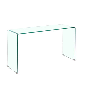 Console en verre trempé transparent - bureau moderne et fonctionnel facile à nettoyer pour un bureau à la maison élégant avec un fonctionnement quotidien polyvalent et sécuritaire