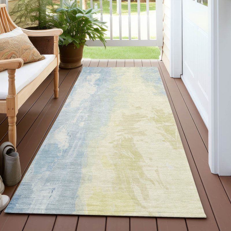 Tapis intérieur / extérieur lavable à la machine Xhevrie, Tapis de couloir 2 pi 3 po x 7 pi 6 po