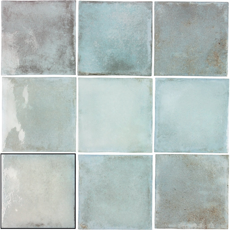 Carreau de céramique l 4 po x L 4 po Edisto, Bleu ardoise