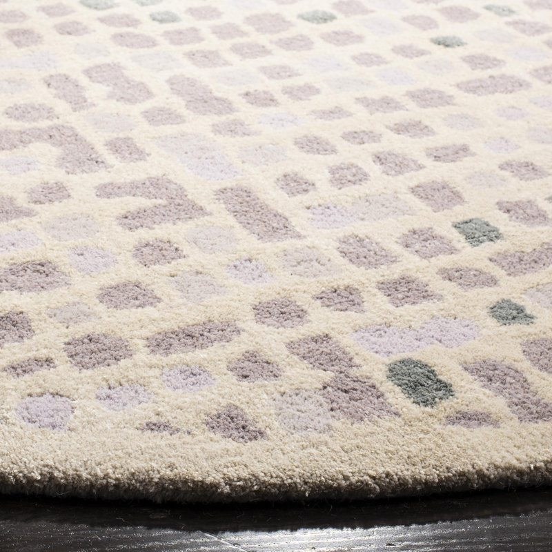 Martha Stewart Hand Tufted Wool/Viscose Geometric Rug in Gray, Rectangle 4' x 6'