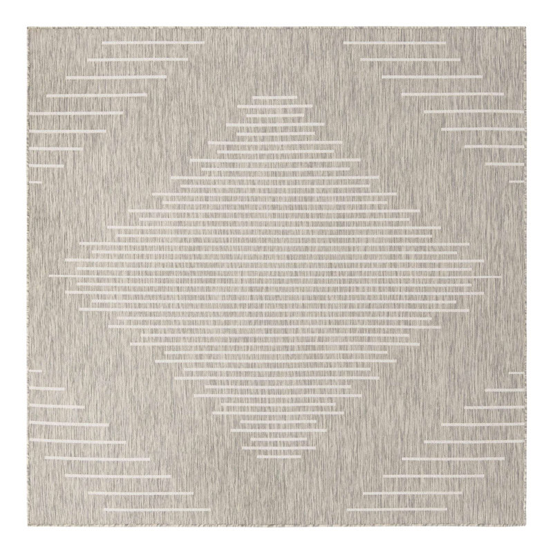 Ava-Mary Striped Indoor / Outdoor Rug, Square 7'1"