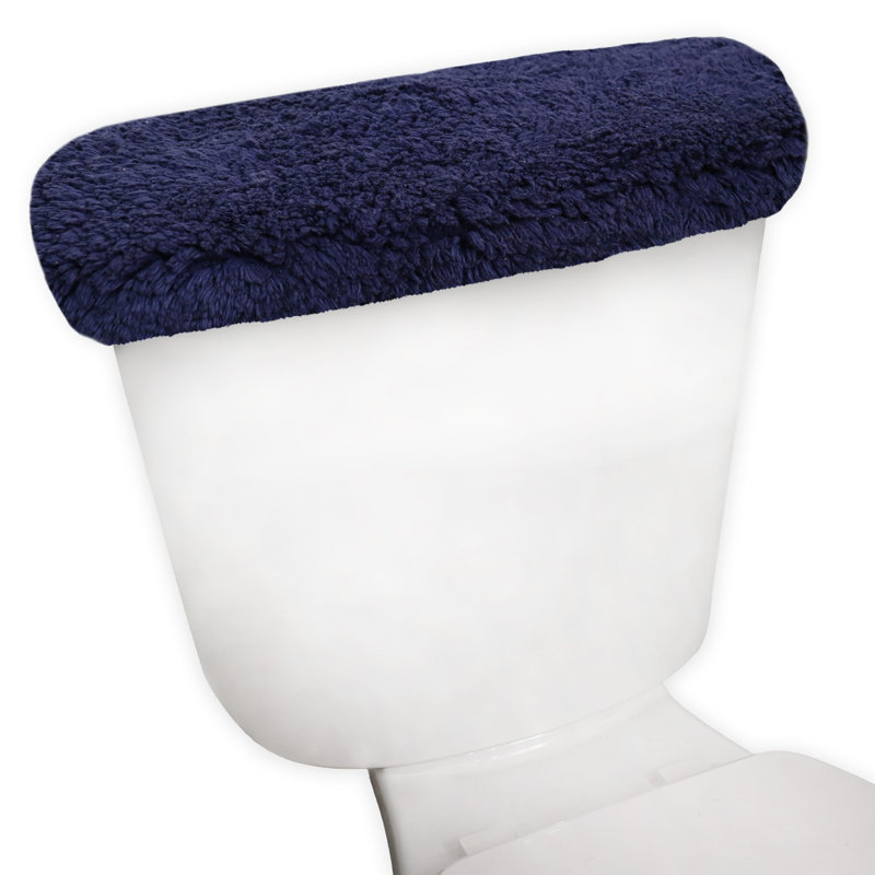 Tapis pour salle de bain Dobrinka, Marine, 10 po x 22 po (couvercle de réservoir)