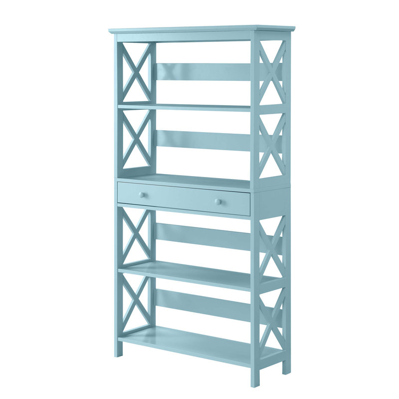 Oakden Etagere Storage Bookcase with Drawer, Sea Foam