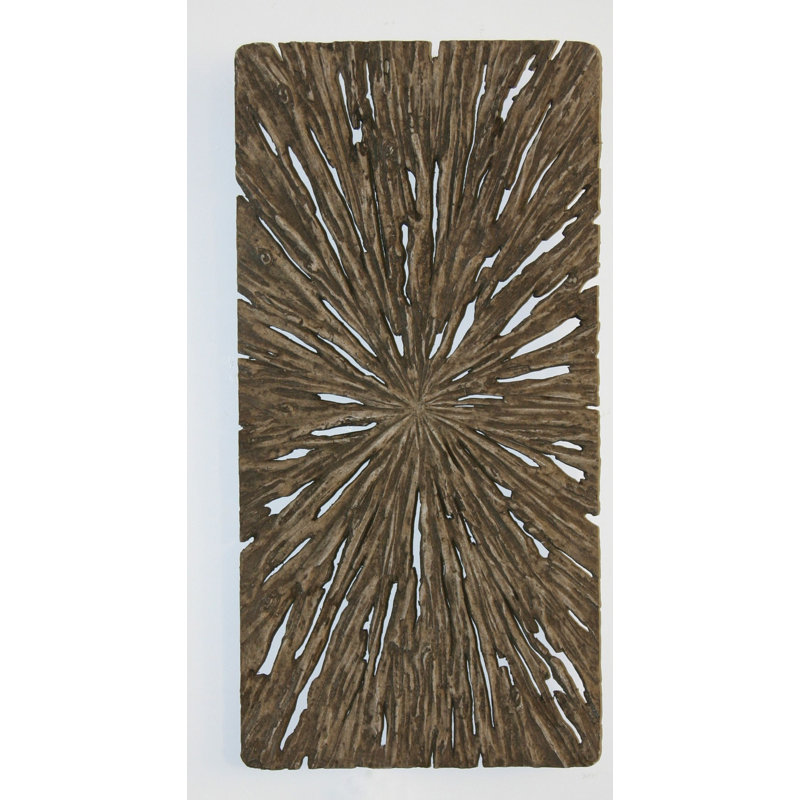 Décoration murale rectangulaire à section transversale de l’arbre vieilli, H 16 po x l 32 po x P 2 po
