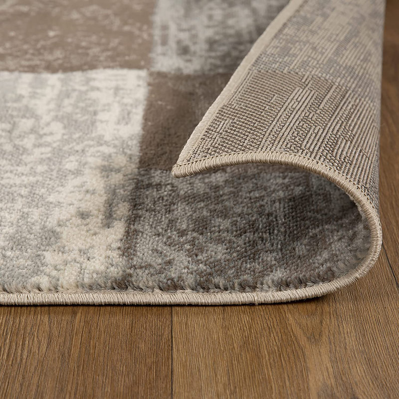 Tapis de couloir ou tapis d'intérieur à motif de patchwork géométrique contemporain Valenti, Rectangle 3 pi x 5 pi
