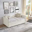 Lit de jour avec canapé-lit rembourré capitonné, taille simple, tissu Boucle, beige (83 po x 43 po x 29,5 po)-1836022462