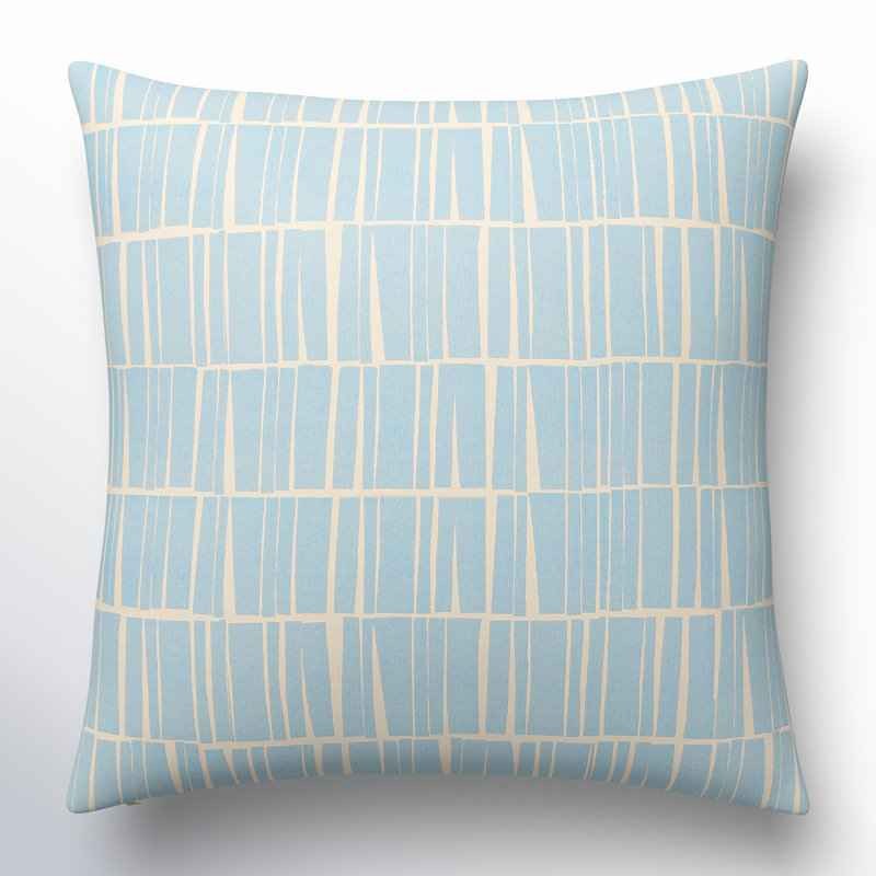Lisi Abstract Cotton Pillow Cover, 20" x 20", Light Blue/Beige