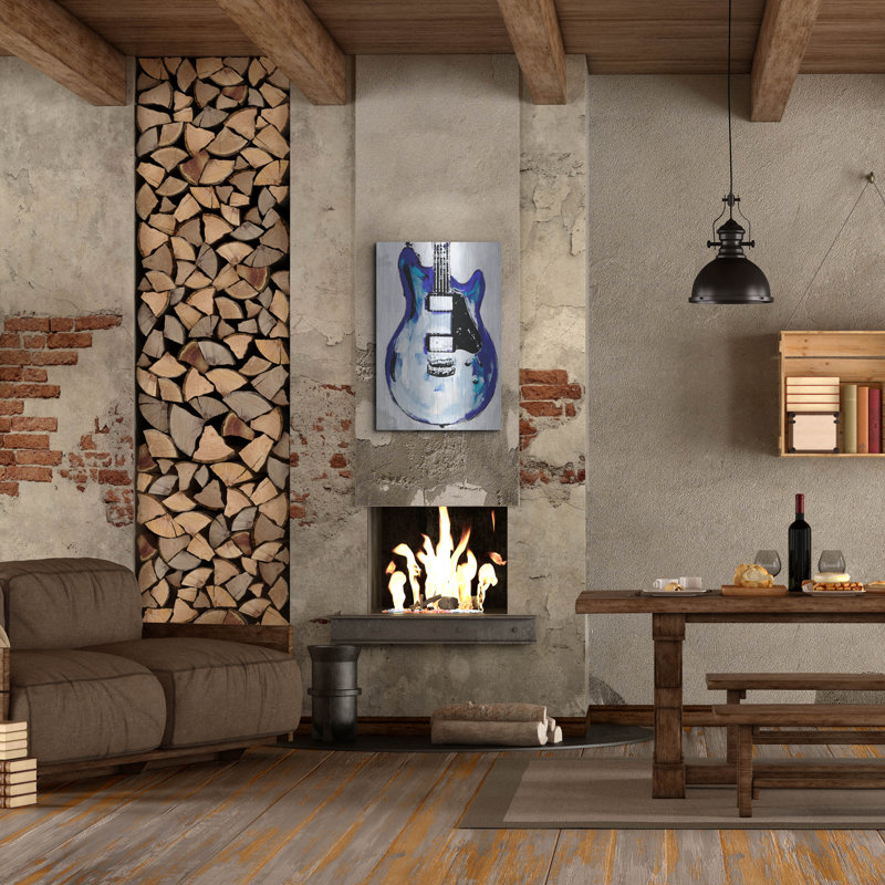  «Electric Blues 2» par Annie Warren, art mural en métal, 24 po x 36 po