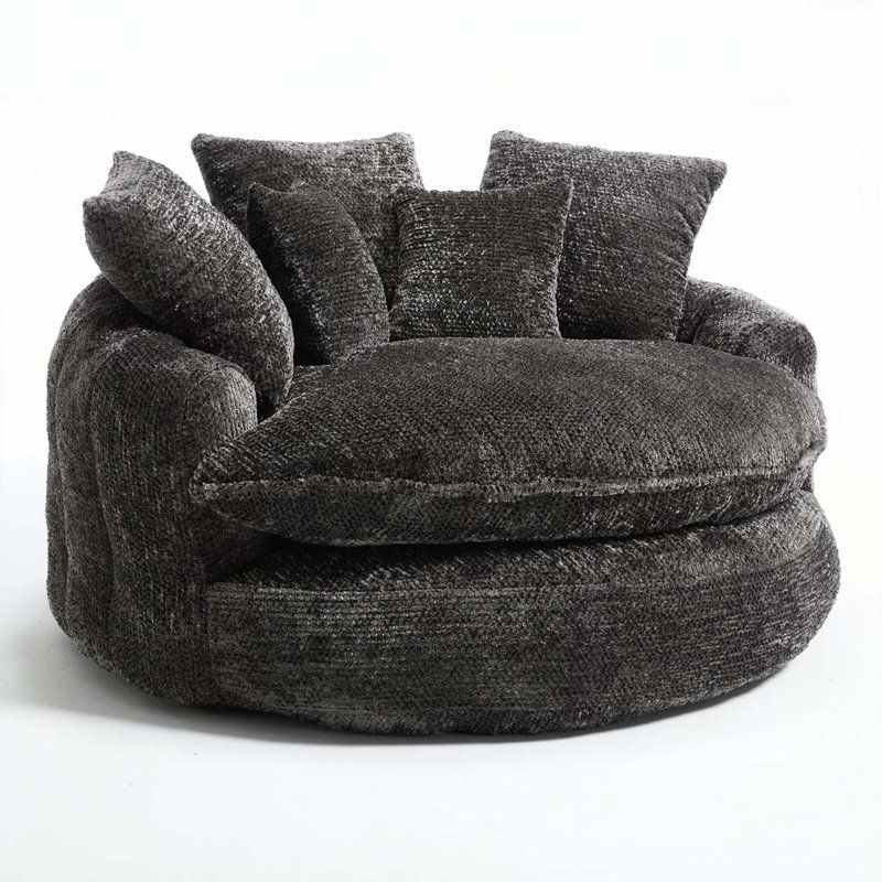 Boneless Comfortable double loaf sofa bed, oversized sofa bed with armrests, large padded high back decorative chair round sofa bed Living room bedroom
