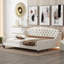 Lit de jour capitonné moderne de luxe, double, beige-1473260136