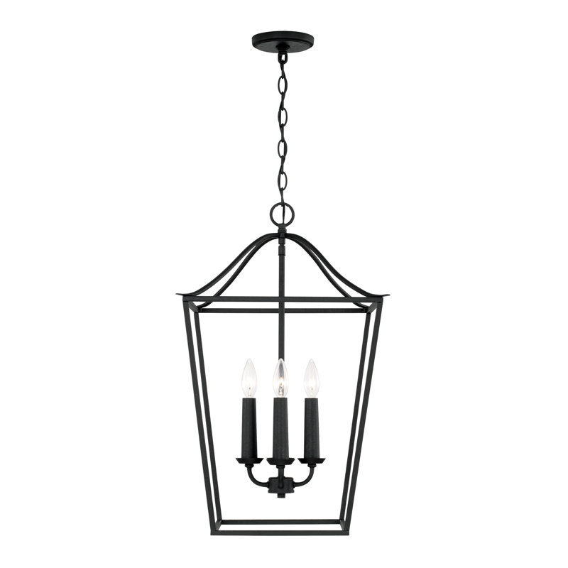 Luminaire suspendu 4 lumières Heidrun, Fer noir