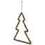 Décoration de Noël suspendue illuminée en forme de pin avec jute illuminée - 14 po