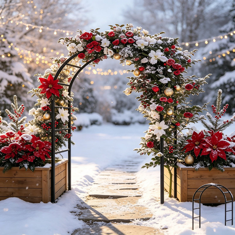 Arche de jardin 7,3 pi - treillis d'extérieur durable pour escalade de roses, glycine, lierre, mariage / allée