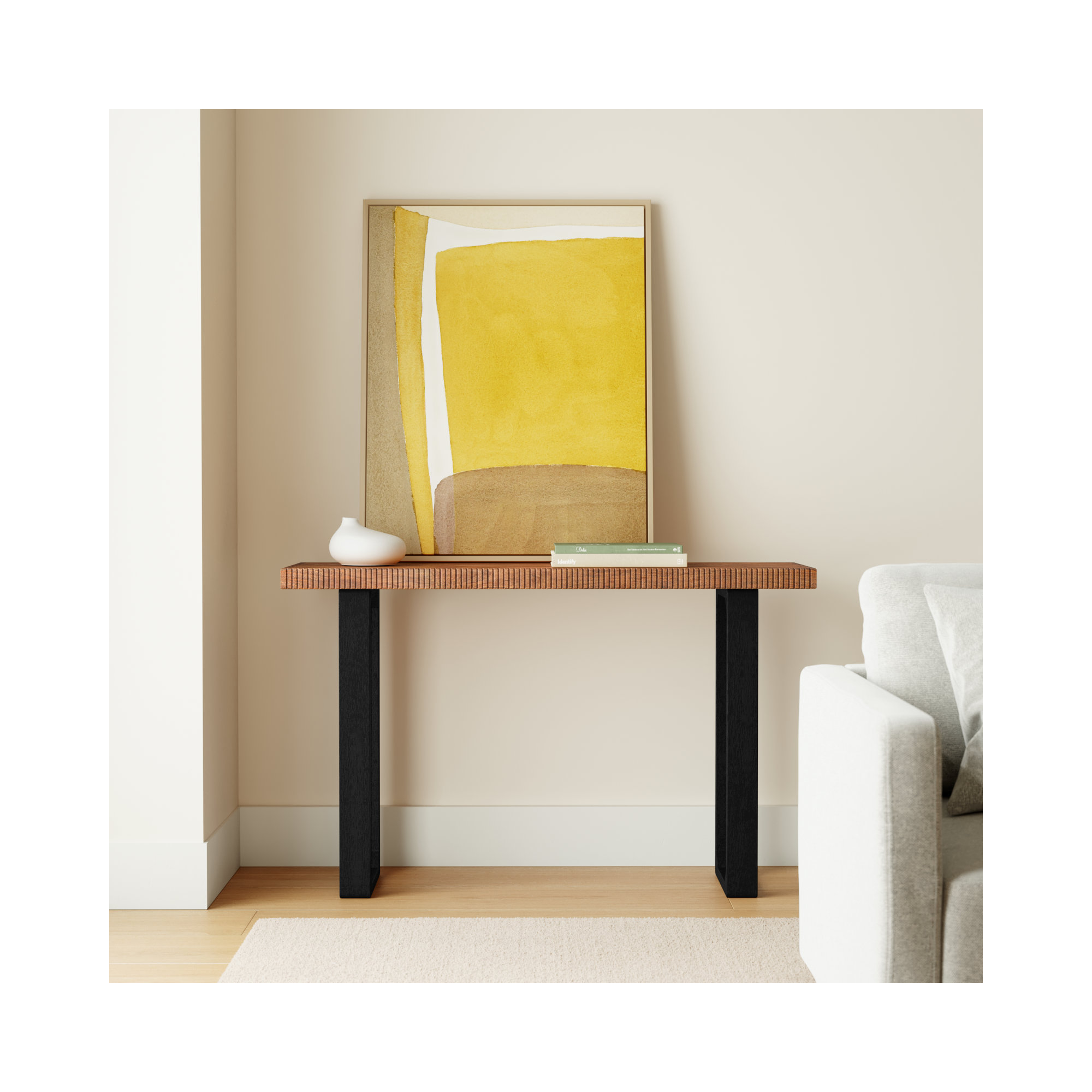 Urbana Solid Wood Console Table, Mid Tone Honey