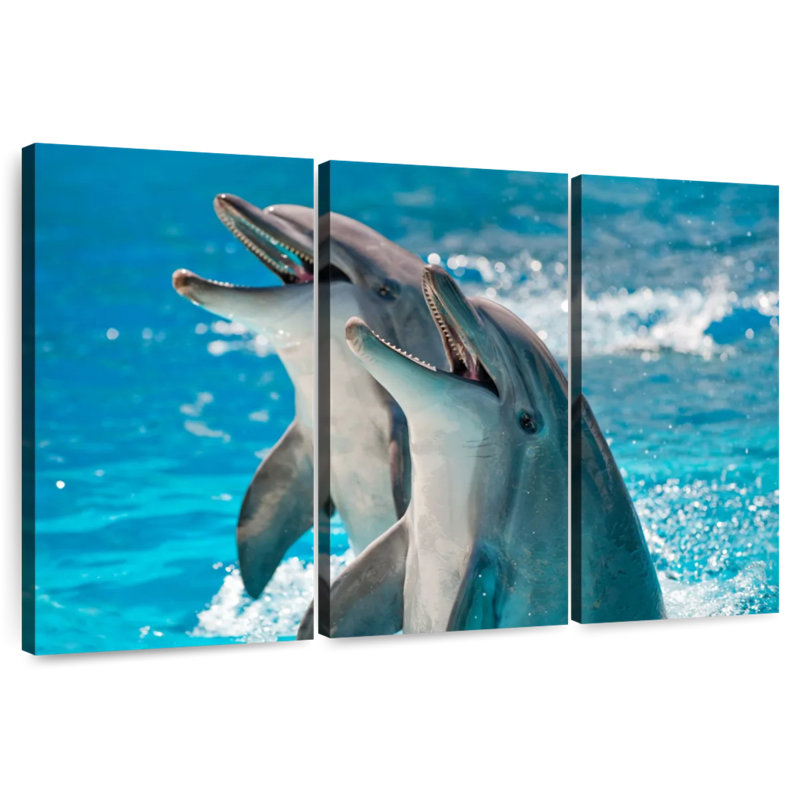 Brampt Excited Dolphins, 42" H x 65" W