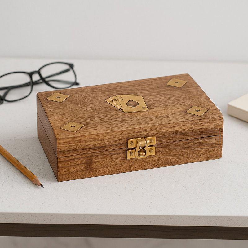 Boîte à dés et bois de manguier 7x5