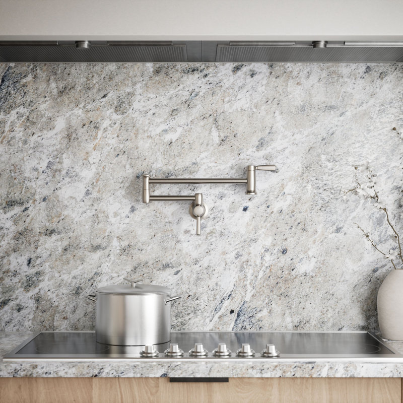 Wall-Mount Pot Filler Faucet, Swing Arm Kitchen Pot Filler Faucet, Vibrant Stainless