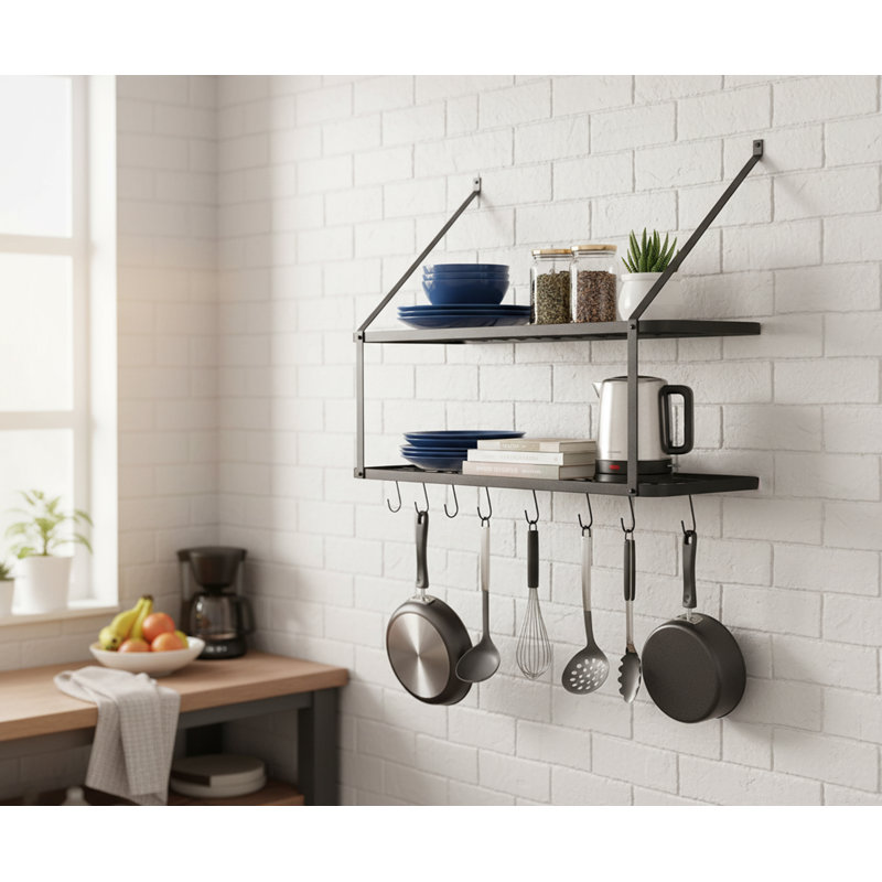 Metal Rectangle Wall Mounted Pot Rack