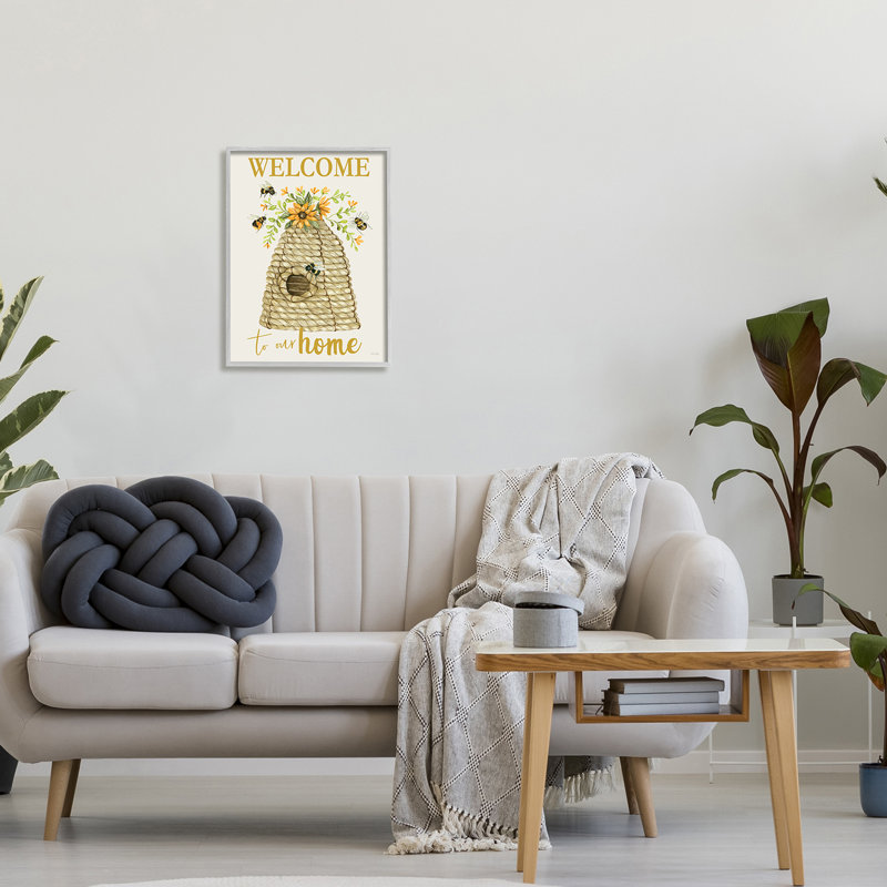 Welcome Home, insecte planant, H 16 po x l 16 po x P 1,5 po, Estampe numérique Farmhouse