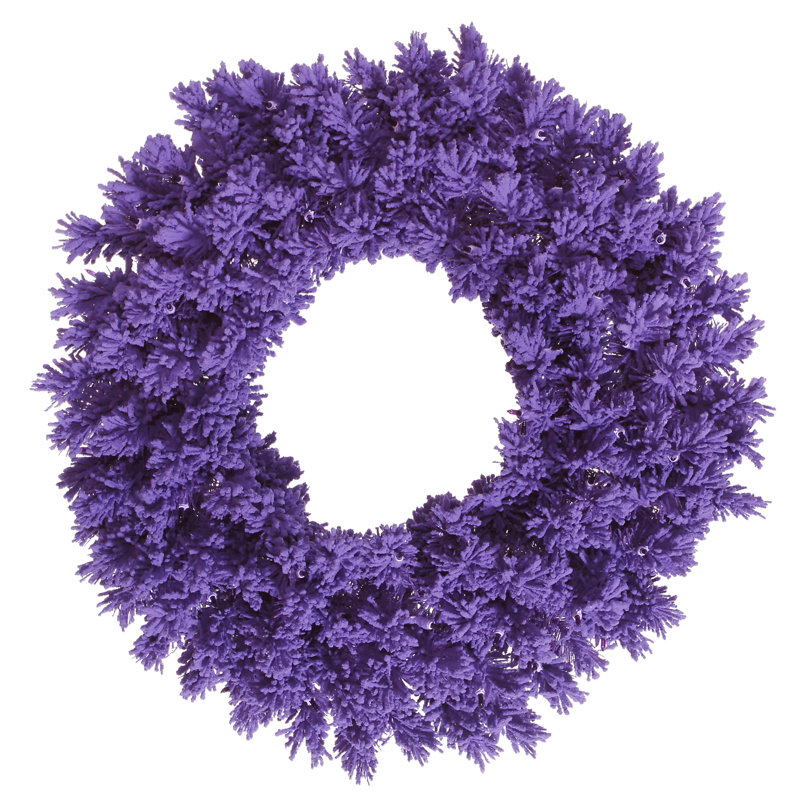 Couronne de Noël artificielle colorée en sapin, H 36 po x l 36 po x P 3 po, Mauve
