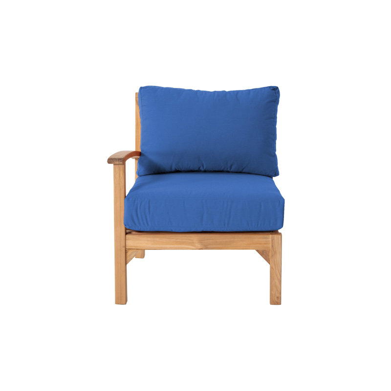 Fauteuil club d'extérieur en teck Huntington, Saphir