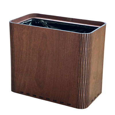 Slim Wooden Trash Can with Lid for Bathroom, Bedroom & Office | Narrow and Skinny Waste Basket & Garbage Bin