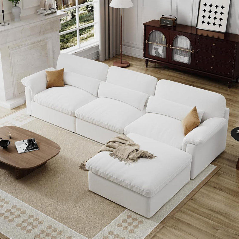 Canapé modulaire Boneless Cloud, canapé de salon modulaire, style minimaliste moderne, housse de canapé amovible et lavable, fonction de rangement