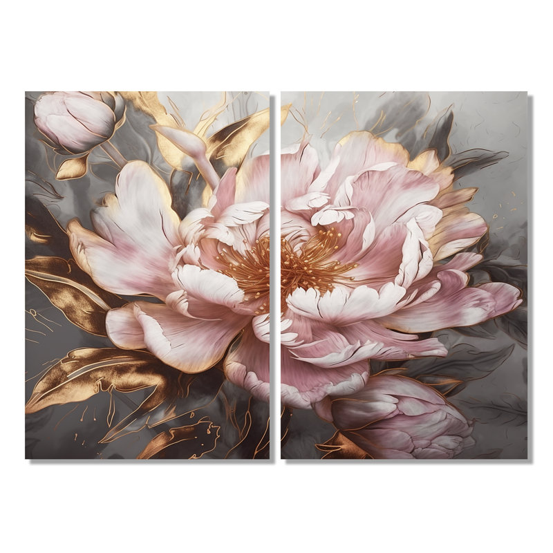 Wadebridge - impressions sur toile roses, H 36 po x l 48 po, Toile tendue, Ne s’applique pas