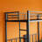 Twin Over Twin Over Twin Bunk Bed, Metal Triple Twin Bed with Safety Guardrails and Ladder, Convertible 3 Beds, for Dorm,Guest Room, No Boxing Spring Needed, Black-1181420875