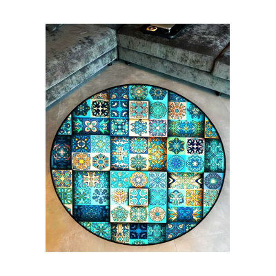 Tapis rond lavable à la machine