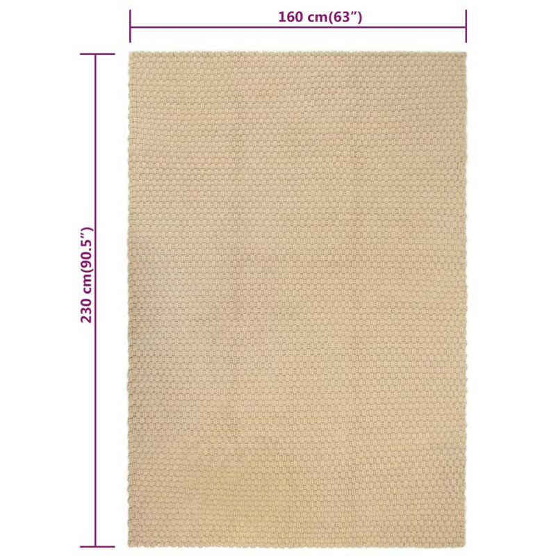Hyde Solid Colour Cotton Area Rug, Rectangle 160 x 230cm