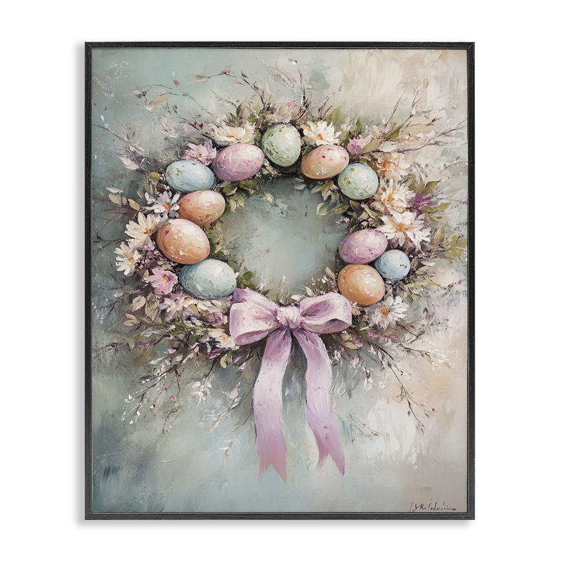 Couronne de œuf de Pâques, art giclée par Franklyn Gregory, H 20 po x l 16 po, Giclée encadrée noir minuit