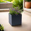 Pot de fleurs carré en béton patiné, pot de fleurs décoratif intérieur et extérieur moderne, léger, résistant aux intempéries, sans soudure avec trou de drainage-1894214672