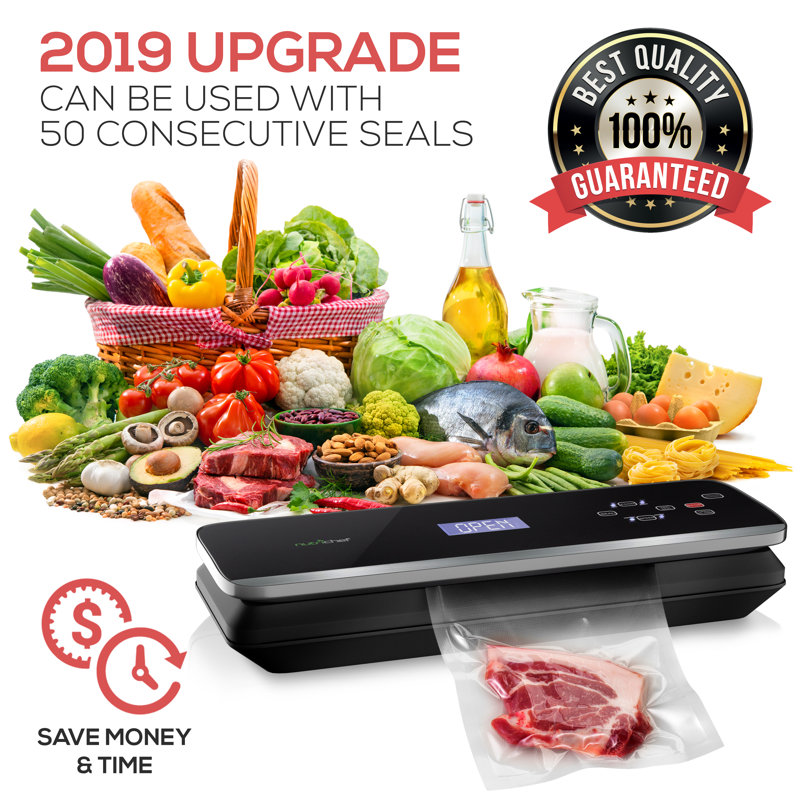 NutriChef Automatic Vacuum Food Sealer Machine External Vacuum Sealer