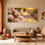 Fleurs d'hortensia, chemin de pierre, ensemble de 3 reproductions d'art sur toile-1049165536