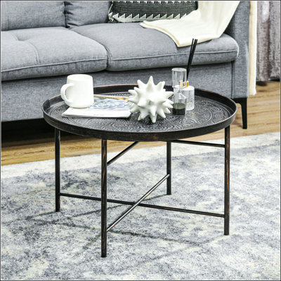 Table basse 24 po avec plateau martelé
